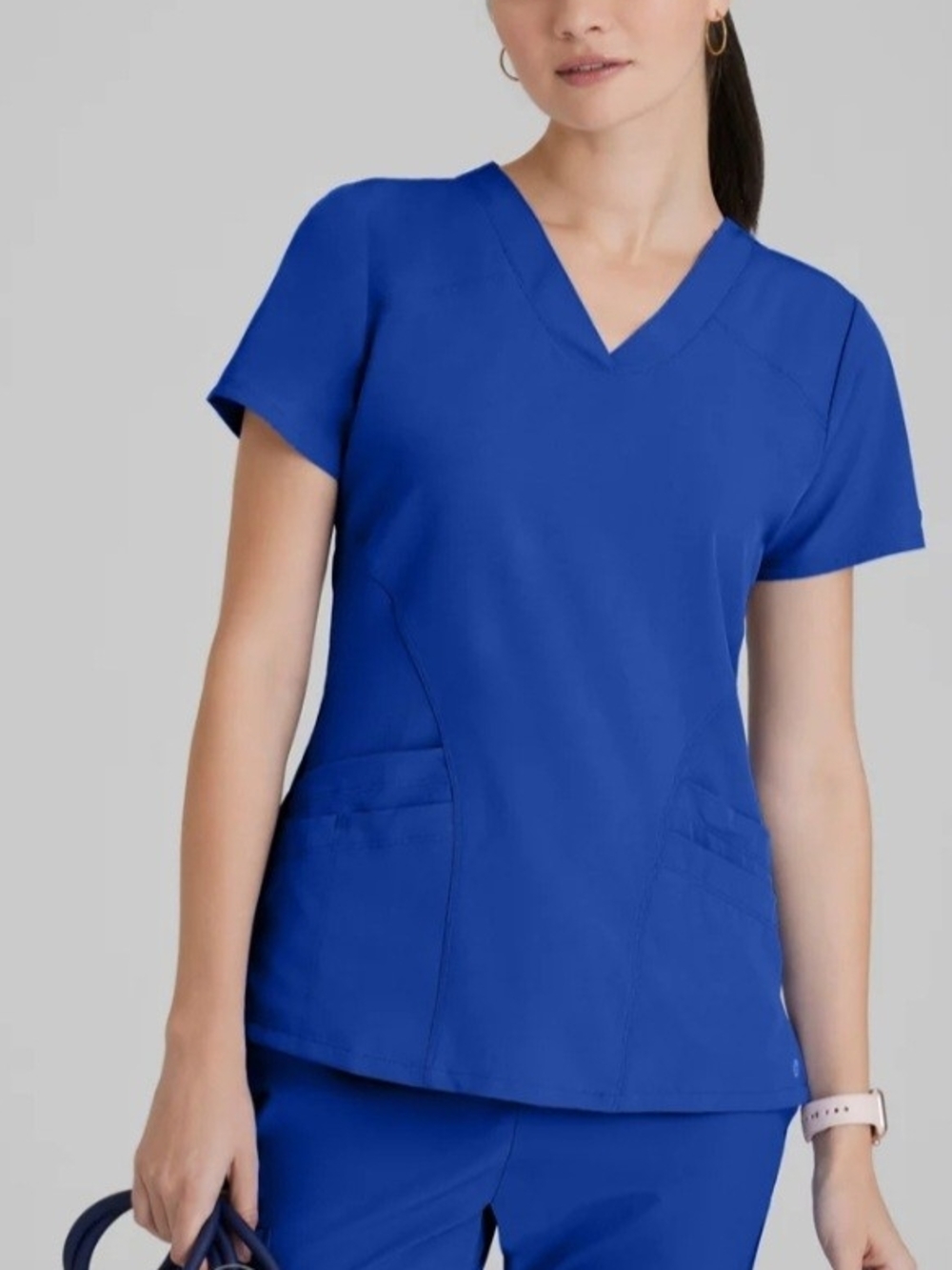 Barco Uniforms V-Neck Scrub Top in Royal Blue And Scrub Pants